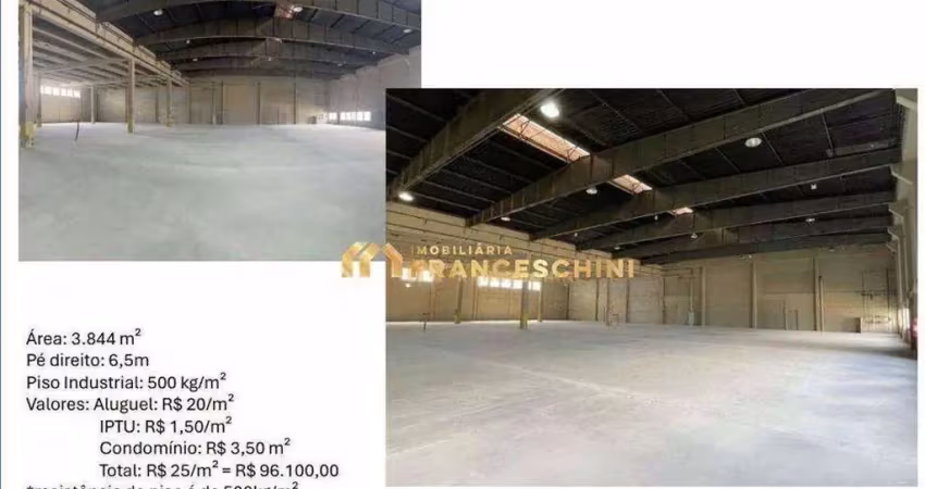 Galpão para alugar, 3844 m² por r$ 90.910,60 - chácaras reunidas - são josé dos campos/sp