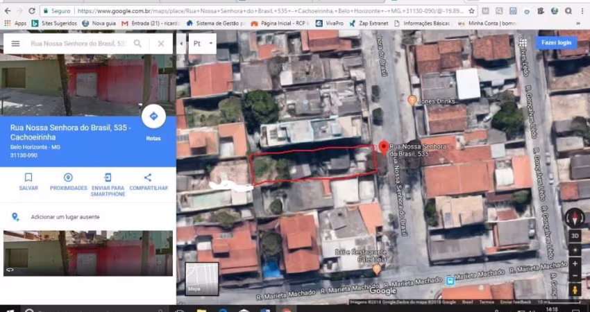 Terreno comercial à venda na Rua Senhora do Brasil, Cachoeirinha, Belo Horizonte