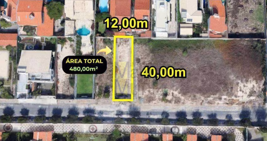 Terreno amplo próximo a praia à venda, 480 m² por R$ 432.000 - De Lourdes - Fortaleza/CE