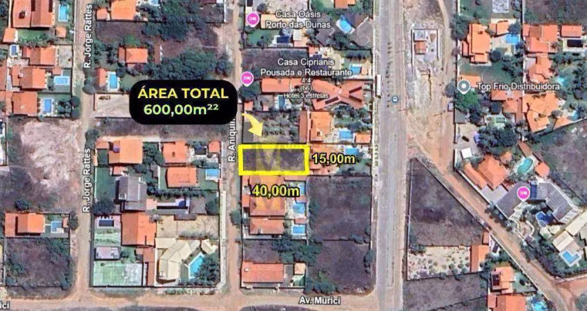 Terreno à venda, 600 m² por r$ 225.000,00 - porto das dunas - aquiraz/ce