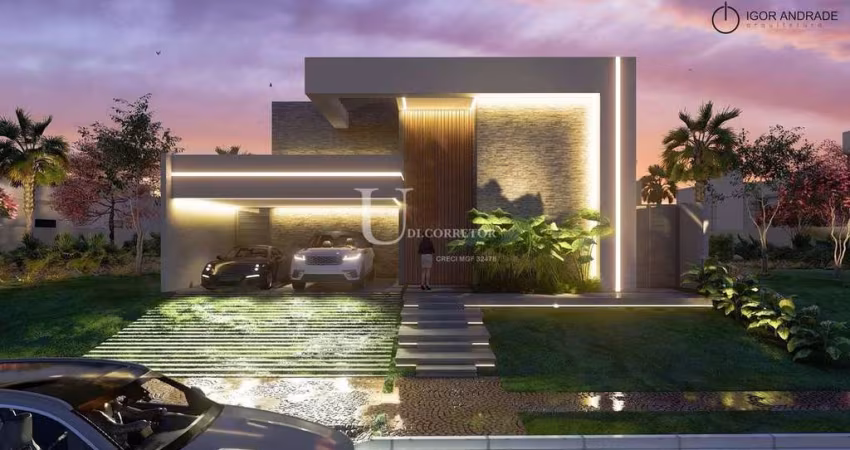 Nova Uberlândia – Casa no Cond. Jardim Versailles com 4/4 suíte - Piscina – 1964Udi