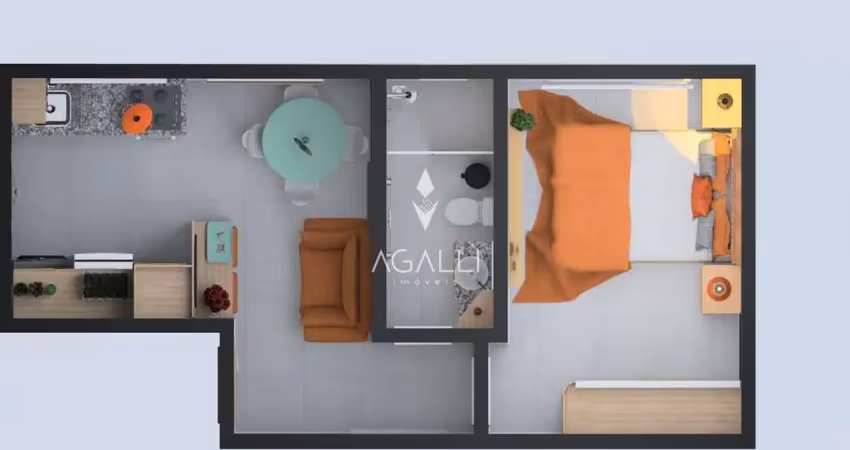 Apartamento com 1 dormitório à venda, cajuru  , curitiba - pr