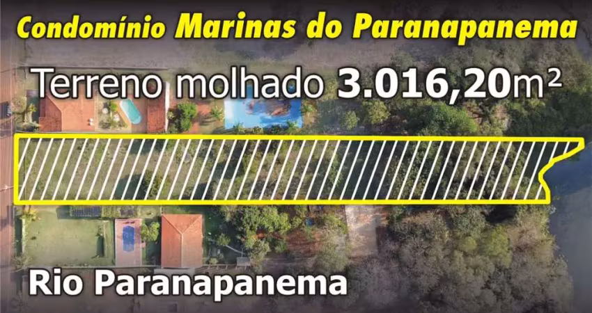 Terreno molhado no condomínio marinas do paranapanema