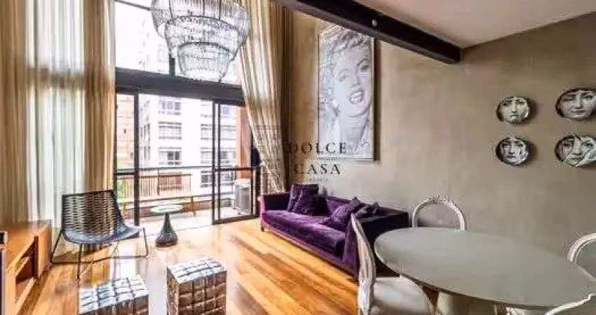 Loft no jardim paulista - varanda, pé direito duplo, mobiliado