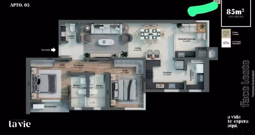 Apartamento na Planta Edifício La Vie