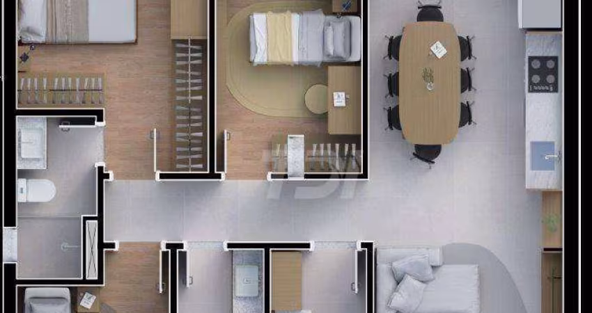 Apartamento com 3 dormitórios e 2 vagas à venda, 90 m² por R$ 1.083.827 - Água Verde - Curitiba/PR