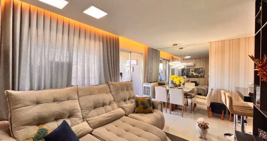 Apartamento mobiliado com três quartos com suíte na orla de parque goiânia