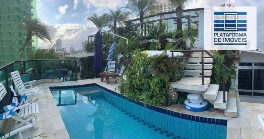 Apartamento com 5 dormitórios à venda, 600 m² por r$ 3.200.000,00 - ponta da praia - santos/sp