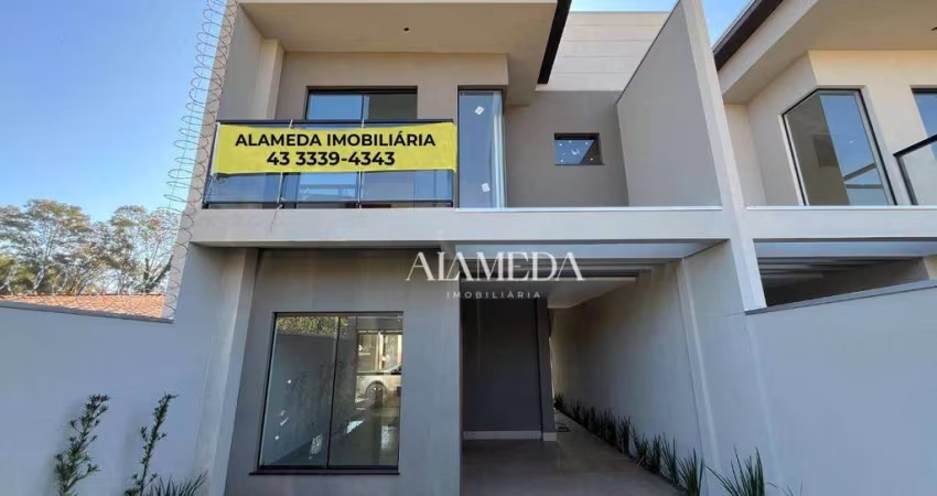 Sobrado com 3 dormitórios sendo 1 suíte de Alto Acabamento à venda, 127 m² por R$ 730.000 - Jardim Guararapes - Londrina/PR