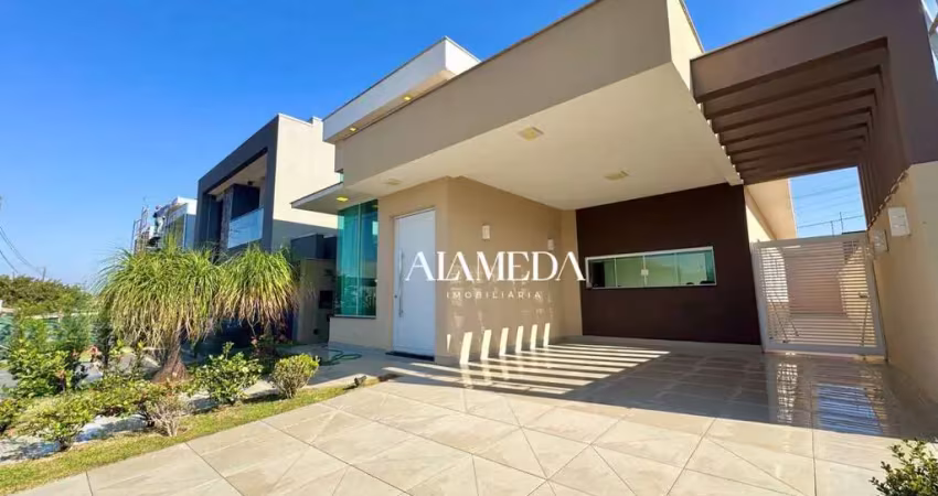 Casa mobiliada com 3 quartos sendo 01 suíte para alugar, 143 m² por r$ 7.000/mês - condomínio araçari, parque tauá  - londrina/pr