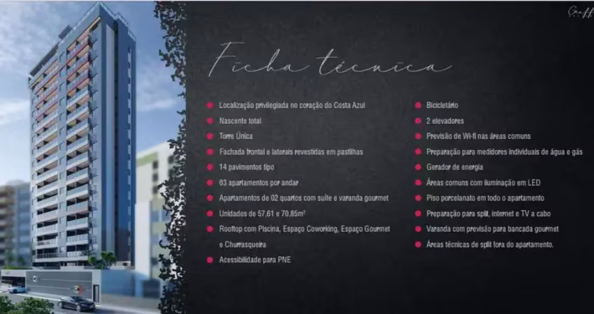 Apartamento para vender com 2 quartos 1 suítes no bairro costa azul em salvador