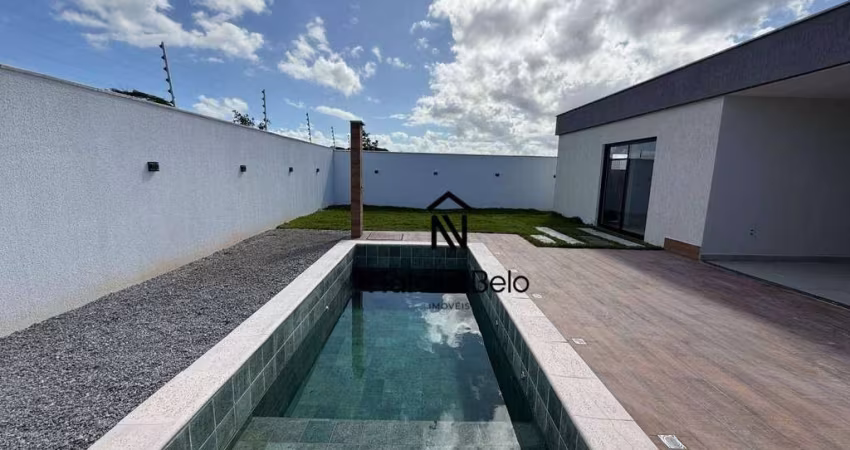 Casa linear com piscina e área de lazer no Viverde 2