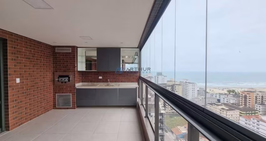 Apartamento em Praia Grande, Guilhermina com 3 quartos, 3 suítes, 145m²