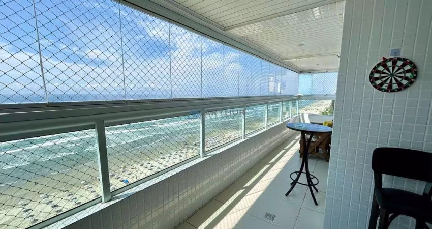 Apartamento á venda em Praia Grande 3 suítes e 2 vagas, frente mar -Vila Caiçara
