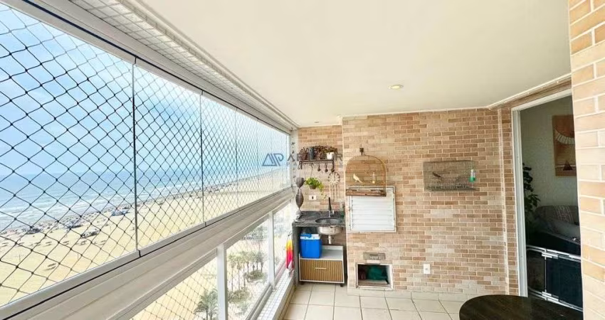 Apartamento à venda em Praia Grande com 02 dormitórios, 01 suíte, frente mar