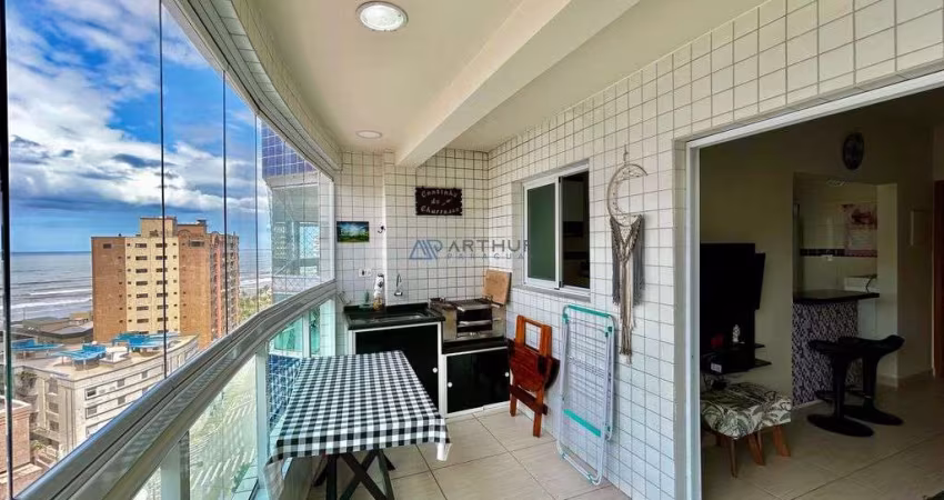 Apartamento à venda em Praia Grande, 01 dormitório, vista mar e andar alto