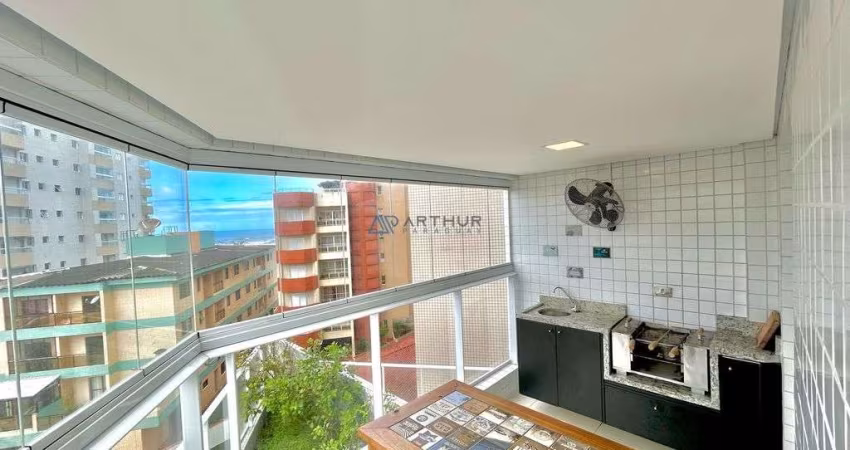 Apartamento à venda em Praia Grande mobiliado com vista mar sendo 2 dorms