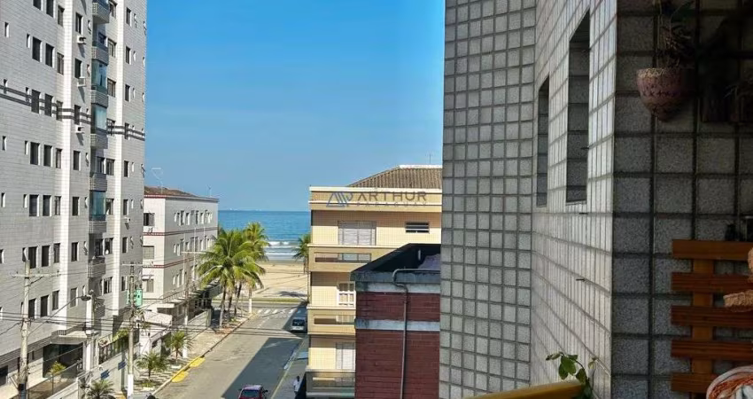 Apartamento à venda em Praia Grande, 2 dormitórios frente rua e vista para o mar