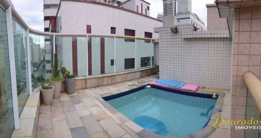 Cobertura com 3 dormitórios e piscina privativa, 177 m² por r$ 800.000 - tupi - praia grande/sp