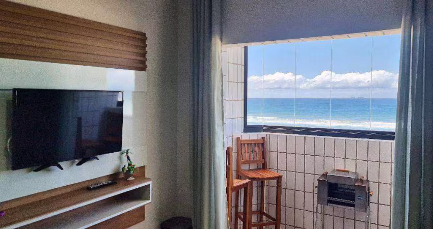 Apto 2 dorm(s), sendo 1 suíte, sacada com vista frente mar da Aviação em praia Grande SP.