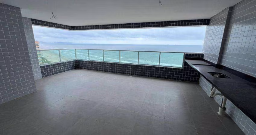 Apto de 3 dorm(s), sendo 1 suíte, vista frente mar, Pronto para morar, no Caiçara em Praia Grande SP.