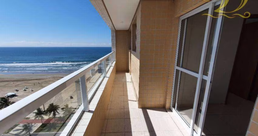 Apto com 2 dormitórios, sendo 1 suíte, com varanda , predio frente mar, 82 m² - Jardim Real - Praia Grande/SP