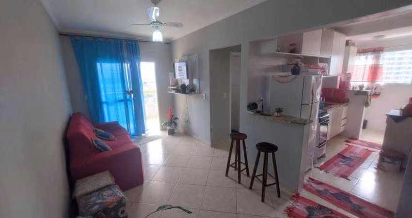 Apartamento de 1 dormitório com sacada, 1 vaga, lazer completo no Caiçara em Praia Grande SP.