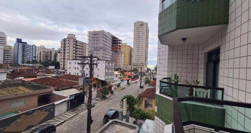 Apartamento de 2 dormitórios com sacada, vista mar,  na Aviação em Praia Grande .