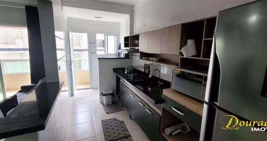 Apto de 2 dorm(s), sendo 1 suíte, com varanda gourmet e lazer, mobiliado no Real em Praia Grande SP