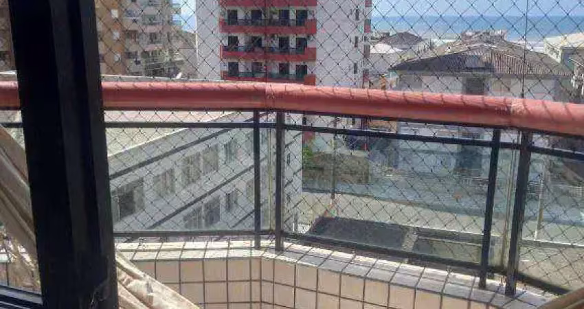 Apto de 1 dormitório com sacada vista mar, mobiliado, 55m², tupi em praia grande sp