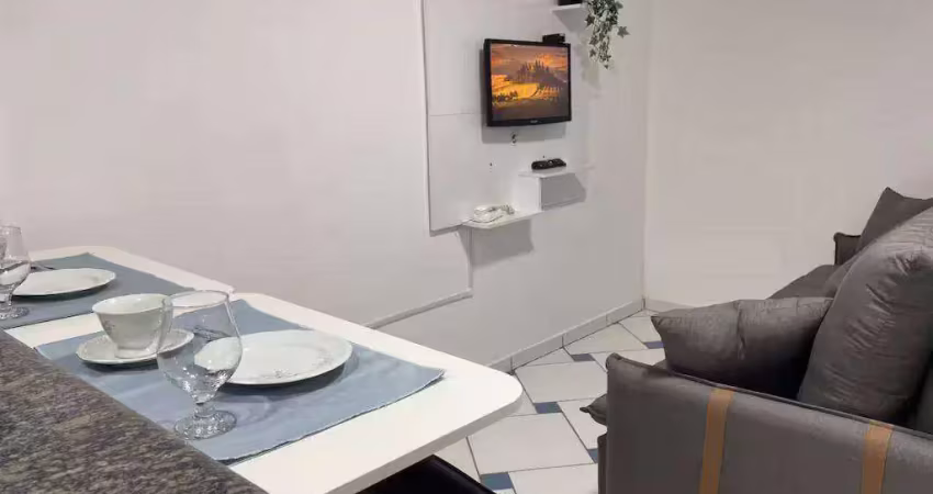Kitnet reformada e mobiliada, 38 m², 1 vaga, tupi - praia grande sp