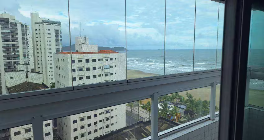 Apto de 2 dorm(s), com 1 suíte, varanda gourmet com vista mar na aviação em praia grande sp.