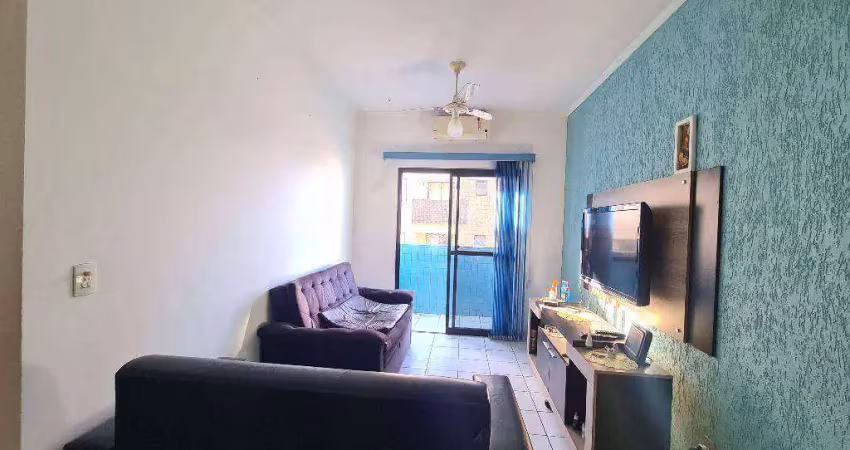 Apto de 1 dormitório com sacada, mobiliado, 1 vaga, 48m², na aviação em praia grande sp.