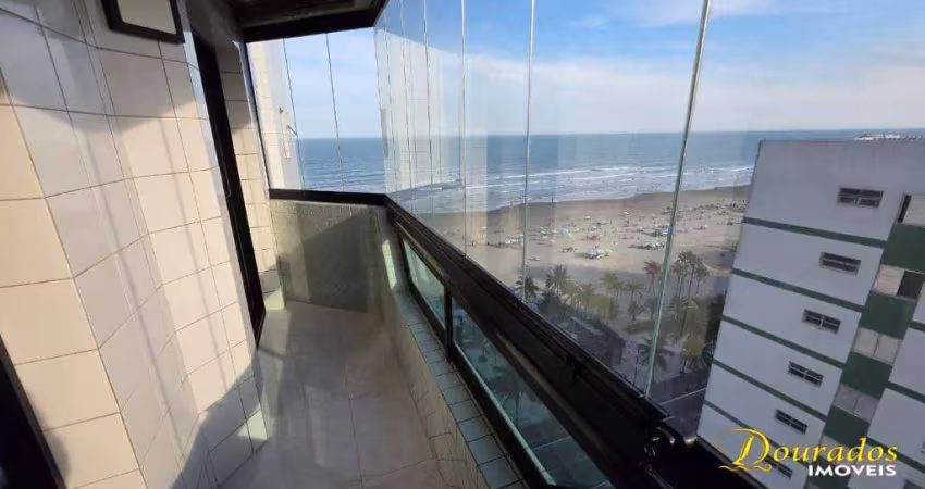 Apto de 1 dormitório, 60m2,  com varanda vista mar na tupi em praia grande sp