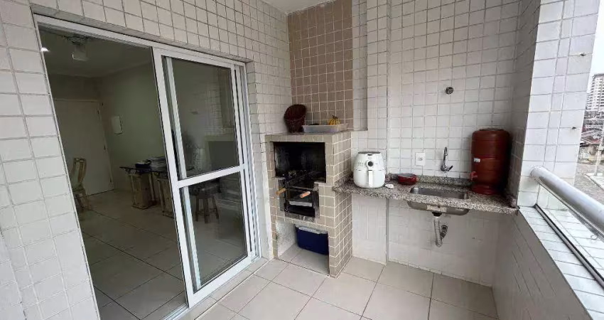 2 dormitórios, sendo 1 suíte, sacada gourmet com churrasqueira na aviação em praia grande sp.