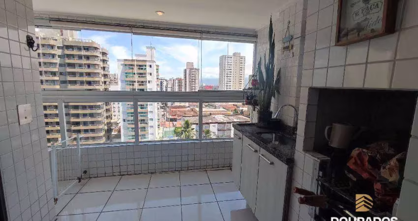 Apartamento de 2 dormitórios, sendo 1 suíte com varanda, 2 vagas, na tupi em praia grande sp