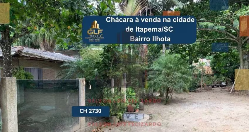 Chácara a venda na cidade de itapema/sc no bairro ilhota, com 800 m², casa com 2 suítes e 3 vagas de garagem. lazer com pés de frutas