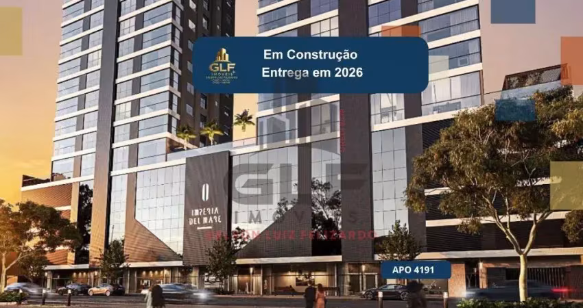 Apto lançamento em itapema/sc bairro meia praia, sendo 164m² de área privativa, 4 suítes, 25 vagas de garagem área de lazer completa