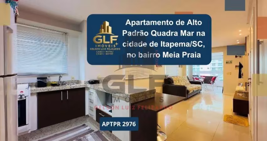 Apartamento pronto de alto padrão quadra mar na cidade de itapema/sc, no bairro meia praia, com 2 dormitórios sendo 1 suíte e 2 vagas de garagem.
