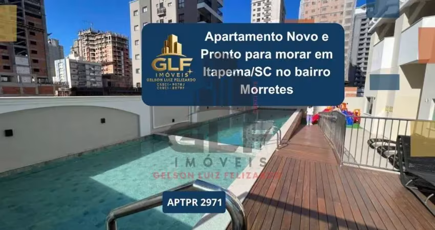 Apartamento novo e pronto para morar em itapema/sc no bairro morretes, com 3 dormitórios, sendo 1suíte e 1 vaga de garagem, com lazer completo