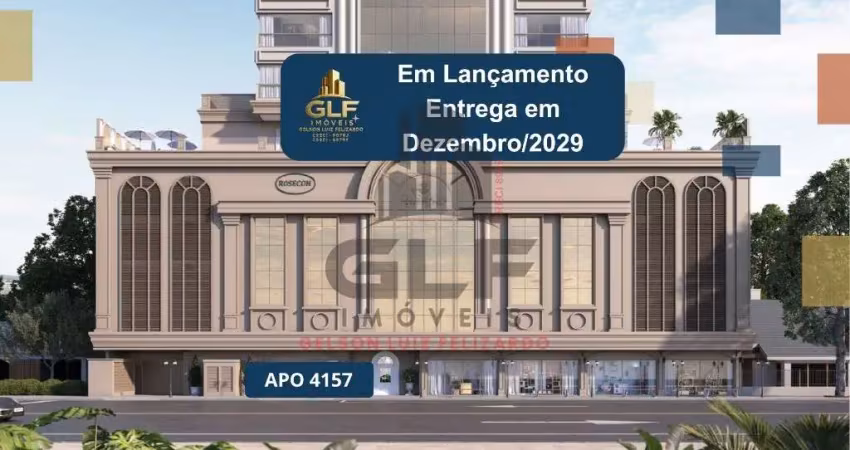 Apto lançamento em itapema/sc bairro meia praia, com 185.2m², sendo 4 suítes, 3 vagas de garagem, área de lazer completa