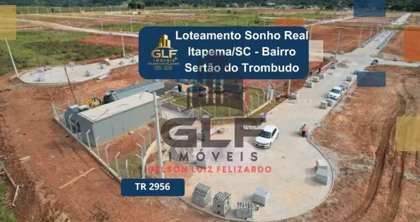 Barbada terreno a venda no loteamento sonho real no bairro sertão do trombudo na cidade de itapema/sc, com 200 m².
