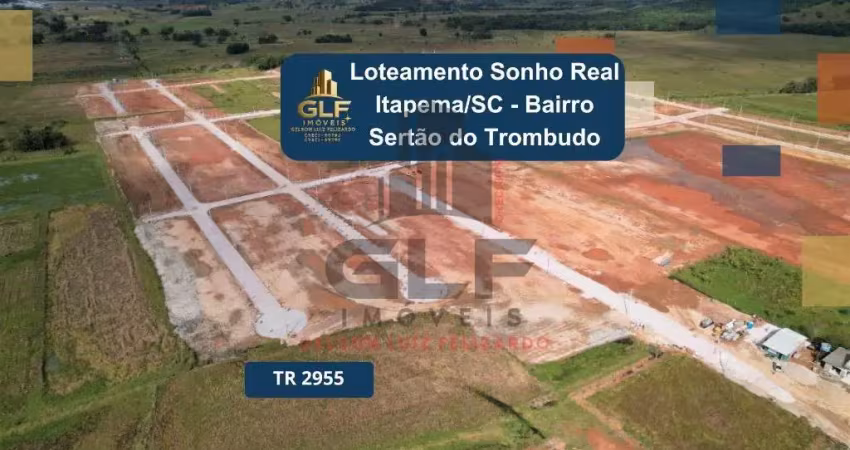 Barbada terreno a venda no loteamento sonho real no bairro sertão do trombudo na cidade de itapema/sc, com 215 m².