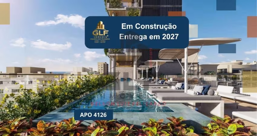 Apto em construção em itapema/sc bairro meia praia, com 178m² área privativa sendo  4 suítes, 3 vagas de garagem, área de lazer completa