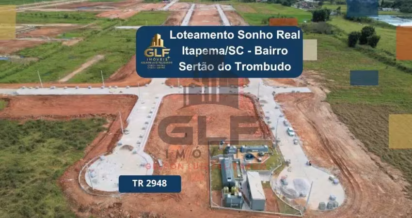 Barbada terreno a venda no loteamento sonho real no bairro sertão do trombudo na cidade de itapema/sc, com 200 m².