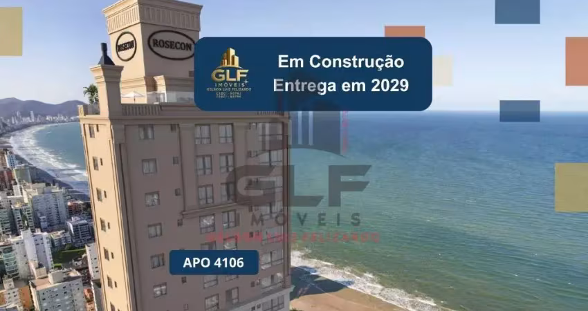 Apto em construção em itapema/sc bairro meia praia, com 185.2m²  área privativa, sendo 4 suítes,  3 vagas de garagem, área de lazer completa
