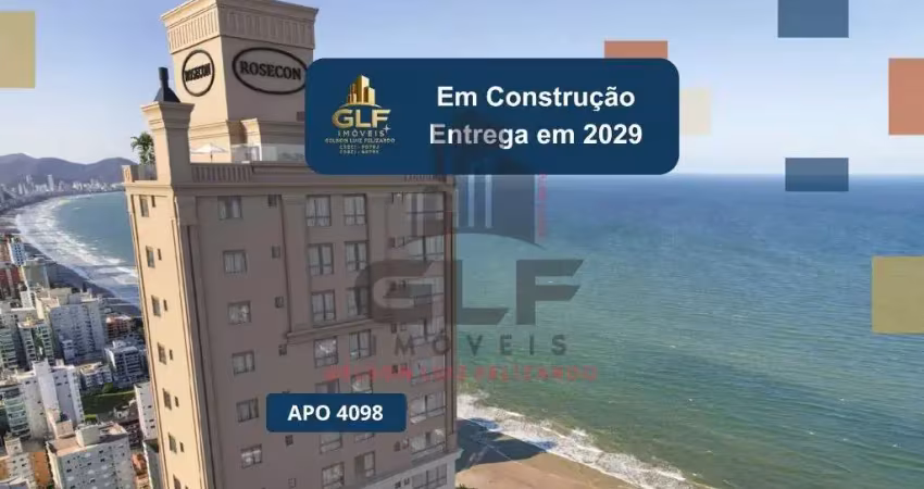 Apto em construção em itapema/sc bairro meia praia, com 125,20m² área privativa, sendo 4 suítes, 3 vagas de garagem, área de lazer completa