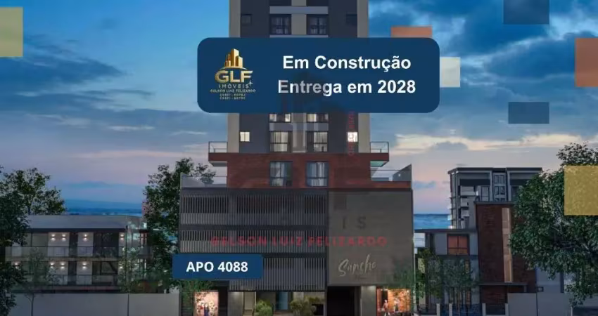Apto em construção centro de balneário camboriú, com 108m² área privativa sendo 3 suítes, 2 vagas de garagem área de lazer completa