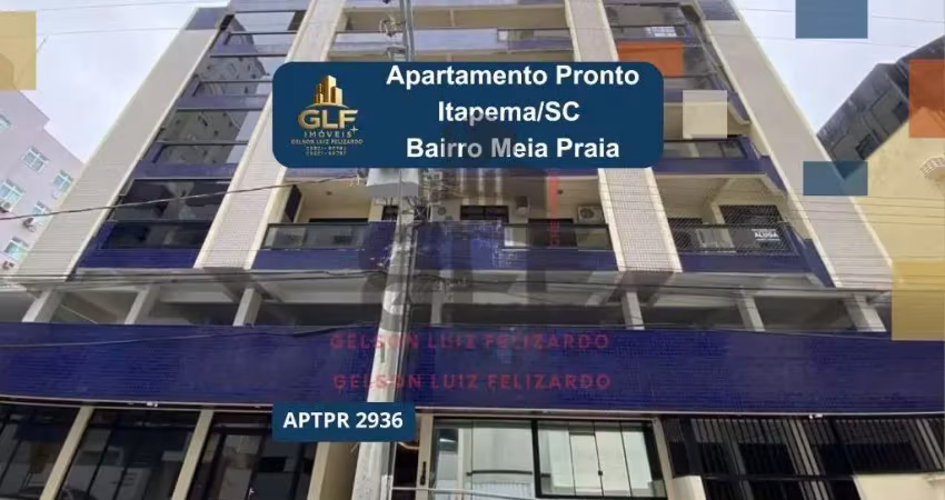 Apartamento de pronto em itapema/sc, no bairro meia praia, com 3 dormitórios/1 suíte e 2 vagas de garagem. 150m do mar. localização privilegiada.