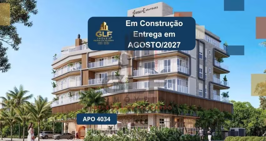 Apto em construção em bombinhas, com 130m² área privativa, sendo 3 suítes, 2 vagas de garagem, área de lazer completa